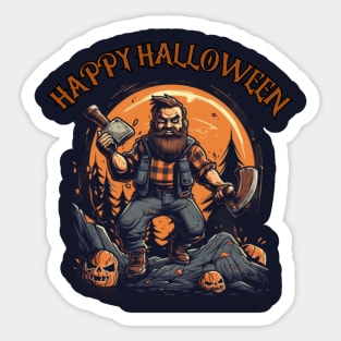 Happy Halloween, lumberjack Sticker